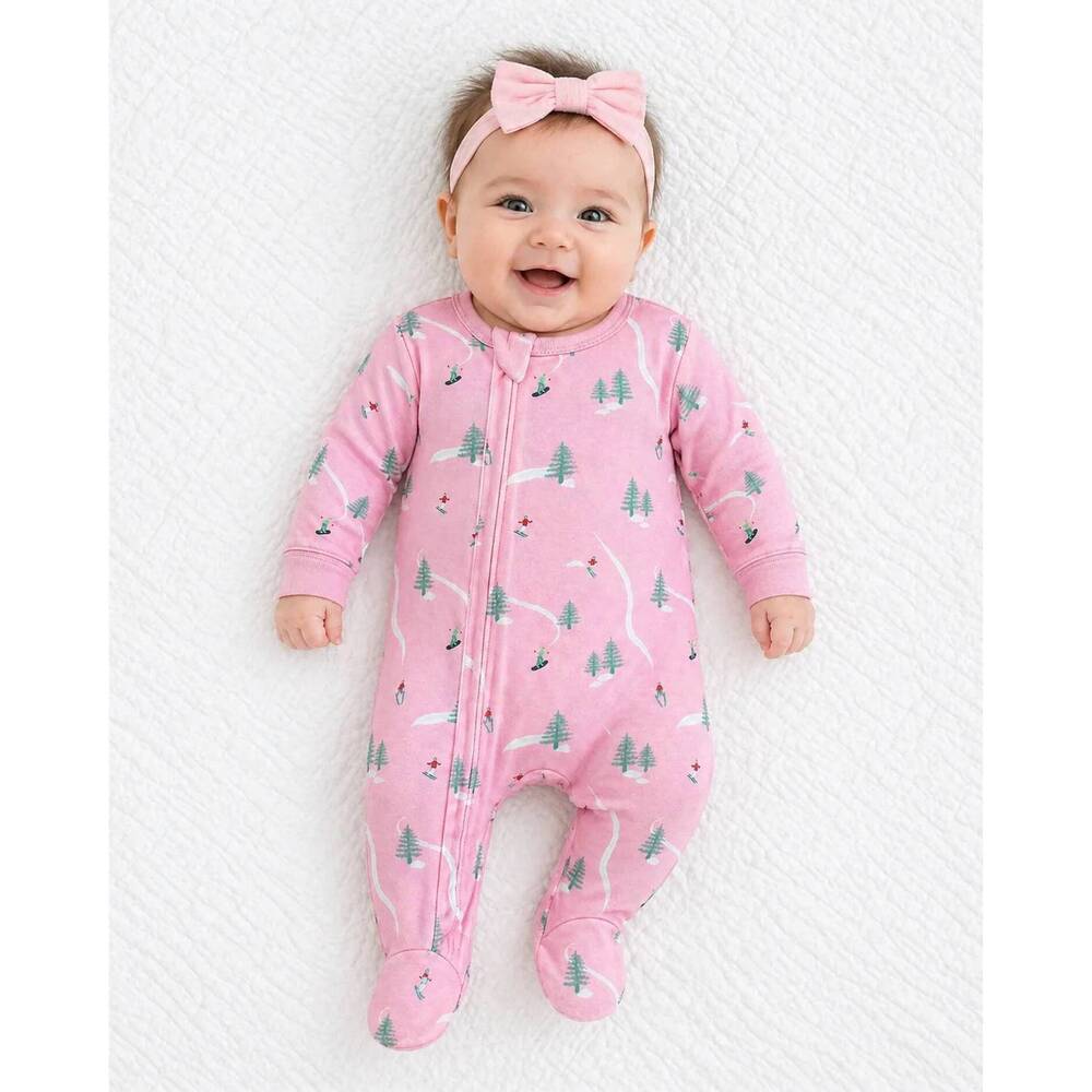 NEW COCCOLI kid's ski on footie sleeper in pink